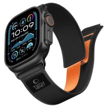 Tech-Protect Nylon Elite Strap for Apple Watch 44 / 45 / 46 / 49 mm – Black-Orange