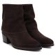4. Women's leather cowboy boots with rolled-up upper, chocolate Potocki JE19497