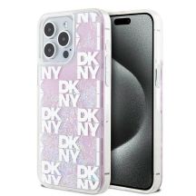 DKNY Liquid Glitter Multilogo Case for iPhone 15 Pro Max - Pink