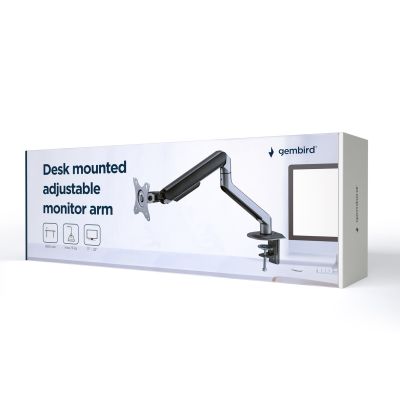 14. GEMBIRD DESK ADJUSTABLE ARM/MONITOR HOLDER 17-32, VESA 100X100MM, UP TO 9 KG, GRAY