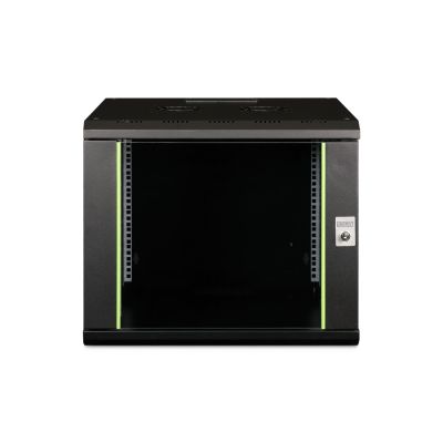 3. Digitus Unique 19" 9U rackmount network cabinet, 600x600, glass door, black, undivided, assembled, 100kg