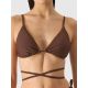 Women's swimsuit bikini top 4F 4FWSS24UBKTF041-81S Brown