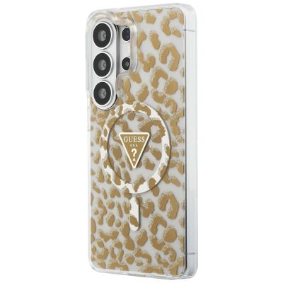 2. Guess IML Leopard Print Triangle MagSafe Case for Samsung Galaxy S26 Ultra - Brown