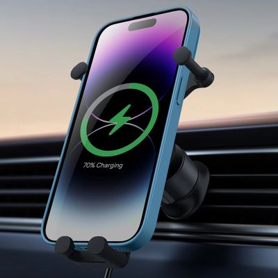 16. Baseus car holder with built-in 15W inductive charger for air vent black