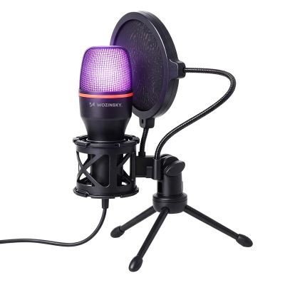 2. Wozinsky Studio Gaming USB Computer Microphone with RGB Stand - Black