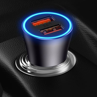 15. Baseus Golden Contactor Max fast car charger USB + USB type C 60 W Quick Charge blue (CGJM000103)