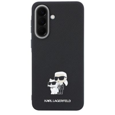 3. Karl Lagerfeld Saffiano Case with K&C Metal Logo for Samsung Galaxy A57 5G - Black