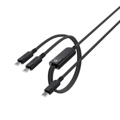4. Acefast C5 USB-C - USB-C / USB-C 2in1 100W 480Mb/s cable - black