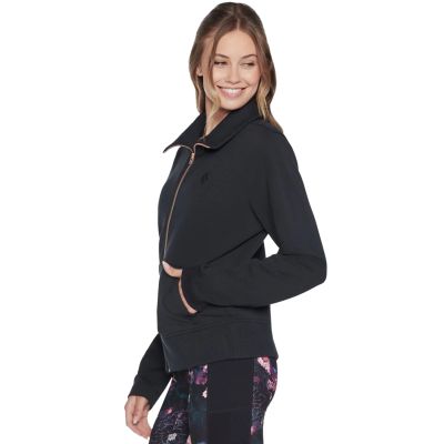2. Skechers Hoodless Hoodie Skechcloud Jacket WJA288-BLK Black L