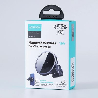 5. Joyroom Car Magnetic Holder Qi Wireless Inductive Charger 15W (MagSafe Compatible for iPhone) Black (JR-ZS240)