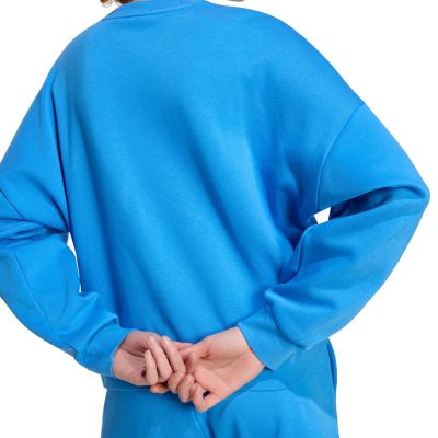 5. adidas Essentials Small Logo Feelcozy Women's Sweatshirt Blue KC5280