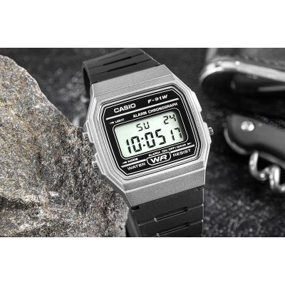 5. CASIO F-91WM-1B Men's Watch + BOX