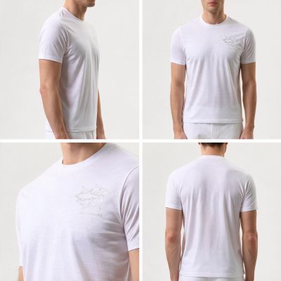 2. Paul&Shark men's cotton T-shirt white 26411035-10 - classic cut, logo