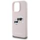 6. Karl Lagerfeld Silicone Nauble Heads Print MagSafe Case for iPhone 16 Pro - Pink