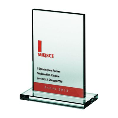 8. "Glass trophy engraved + paint filled Glass trophy engraved + paint filled"