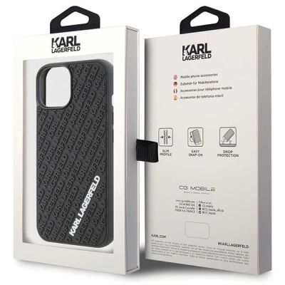 8. Karl Lagerfeld 3D Rubber Multi Logo case for iPhone 15 - black