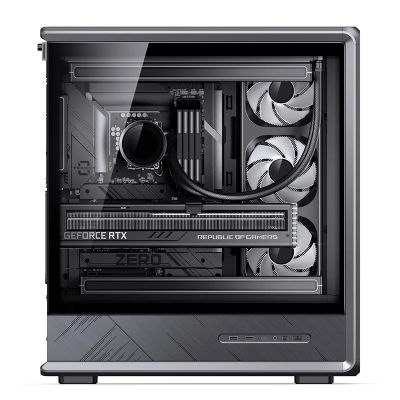 13. Jonsbo D401 PC Gehäuse, Midi Tower, ATX, Tempered Glass - black