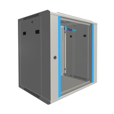 23. Extralink 12U 600x450 Gray Wall-Mounted Rack Cabinet