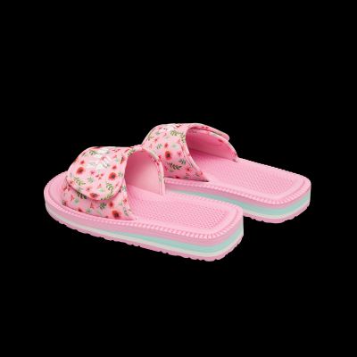 6. Kubota Velcro Flip Flops Multicolor Floral Pink K25SS-100-001-28-1