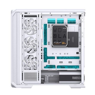 13. Jonsbo D400 PC Case, Midi Tower, ATX, Tempered Glass - White