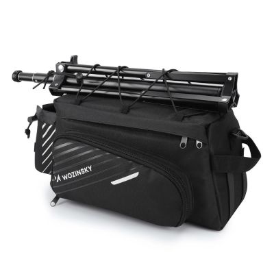 7. Wozinsky Bike Pannier Rack Bag with Shoulder Strap 9L (Rain Cover Included) Black (WBB22BK)