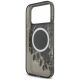 7. Guess IML Flowers Pearl Strap MagSafe Case for iPhone 18 Pro Max / 17 Pro Max – Black