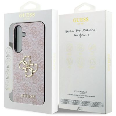 8. Guess 4G Big Metal Logo Case for Samsung Galaxy S24 - Pink