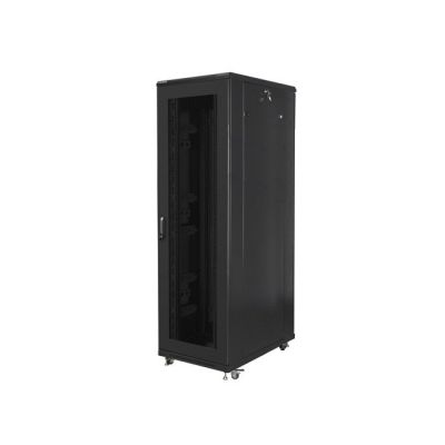 7. LANBERG FLOOR RACK CABINET 19" 42U 800X1000 BLACK perforated doors