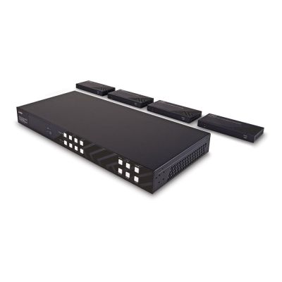 4. Lindy 38345 AV Extender AV Transmitter and Receiver Black