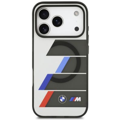 3. BMW M IML Metal Buttons Tricolor Lines MagSafe Case for iPhone 17 Pro - Gray