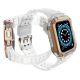 3. Protect Strap Band for Apple Watch 42/44/45mm Armored Case Strap - White, Rose Gold