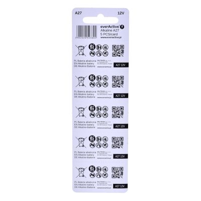 2. EVERACTIVE ALKALINE BATTERIES 27A 12V, BLISTER 5 PCS 27A5BL