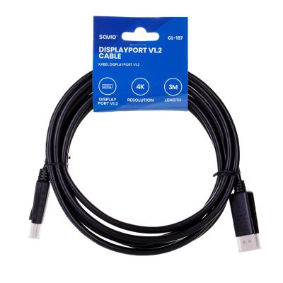 2. SAVIO CL-137 cable (DisplayPort M - DisplayPort M; 3m; black)