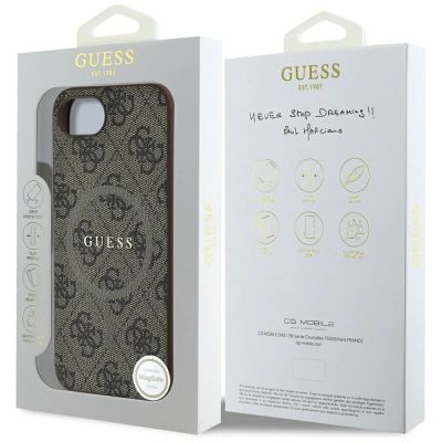8. Guess 4G Ring Classic Logo MagSafe iPhone 16e Case - Brown