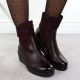 7. Women's suede wedge ankle boots burgundy M.Daszyński 2510