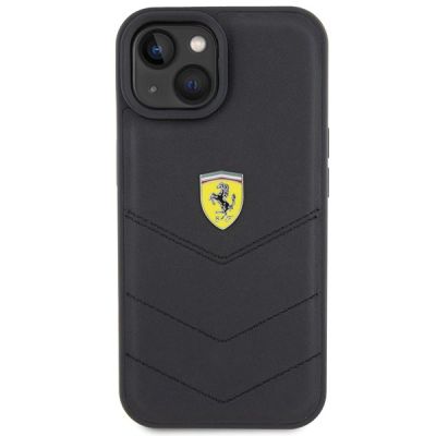 3. Ferrari Quilted Metal Logo case for iPhone 15 - black