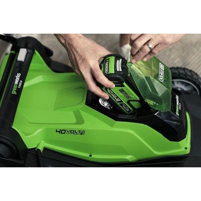 4. 40V Lawnmower 41cm GREENWORKS G40LM41K4 - Charger + 4Ah Battery Set - 2504707UB