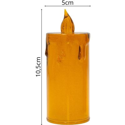 13. DECORATIVE CANDLE 10.5 CM AMBER WARM WHITE 1 LED