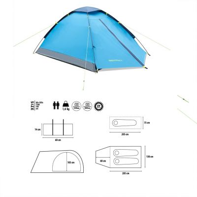 5. NILS CAMP Nightfall NC6033 camping tent for 2 people, blue
