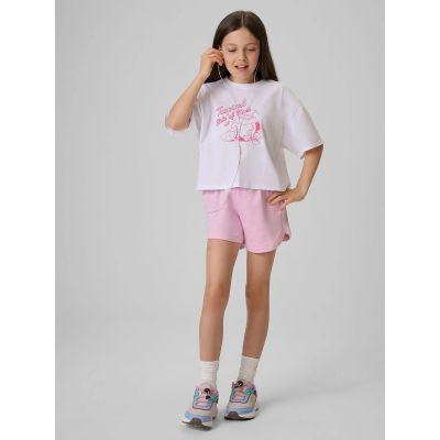 3. Girls' cotton T-shirt 4F 4FJRSS26TTSHF3983-11S