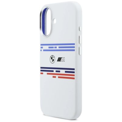 6. BMW M Silicon Horizontal Line MagSafe Case for iPhone 17 - White