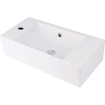 Ceramic countertop washbasin with space for a tap - left
