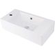 Ceramic countertop washbasin with space for a tap - left