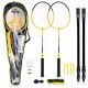 NILS NRZ262 ALUMINUM badminton set 2 rackets, 3 feather shuttlecocks, net 600x60cm, cover