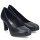 9. Rieker 41560-01 black leather pumps with a block heel