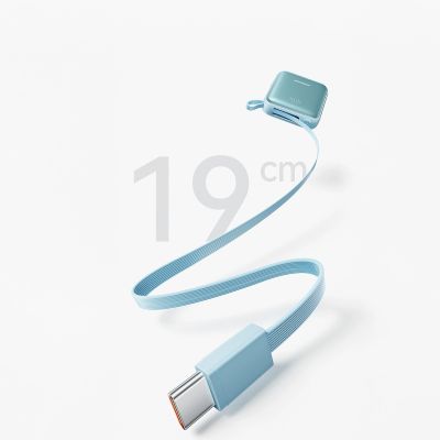 8. Joyroom JR-PBF27 22.5W 10000mAh Powerbank with Two Built-in Cables - Blue