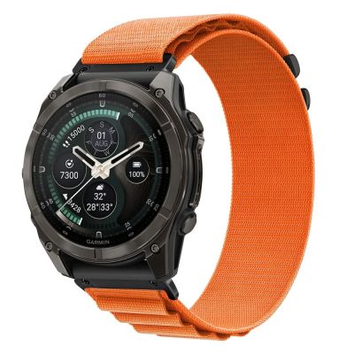 2. Tech-Protect Nylon Pro Strap for Garmin Fenix 5X / 5X Plus / 6X / 6X Pro / 7X / 8 / 8 Pro / 9 / 9 Pro (51 mm) – Orange