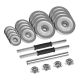8. REBEL ACTIVE ADJUSTABLE CHROME DUMBBELLS IN CASE WITH BAR, SET 30 KG