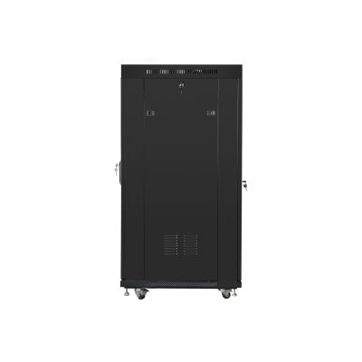 4. LANBERG LCD FLOOR RACK CABINET 19" 27U 800X1200 BLACK GLASS DOOR (FLAT PACK)