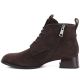 8. Women's leather ankle boots with high heels, suede, dark brown, Vinceza FIO27-67036
